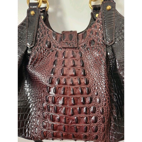 BRAHMIN Elisa Satchel  EUC - Anthracite - Beautiful Color! Scuffs SEE - Picture 9 of 16